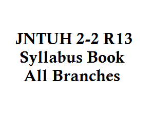 JNTUH 2-2 R13 Syllabus Book All Branches