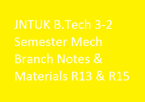 JNTUK B.Tech 3-2 Semester Mech Branch