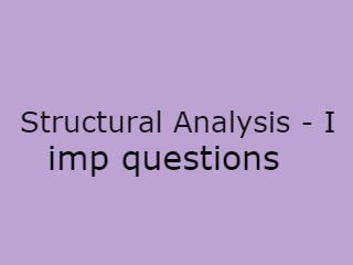 Structural Analysis - I Imp Qusts - SA-I Important Questions