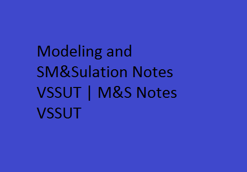 Modeling and Simulation PDF VSSUT | M&S PDF VSSUT