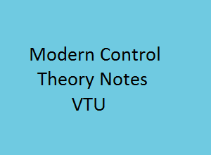 Modern Control Theory PDF VTU