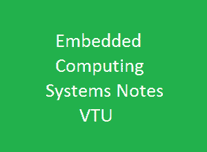 Embedded Computing Systems Notes VTU | ECS PDF