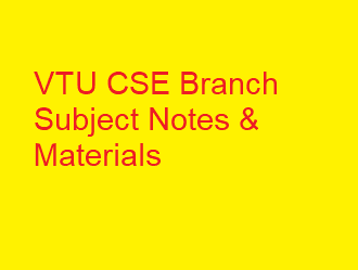 VTU CSE Branch Subject Notes & Materials