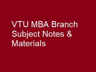 VTU MBA Branch Subject Notes & Materials